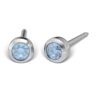 Március Aquamarine 3mm Natúr Körfoglalatú