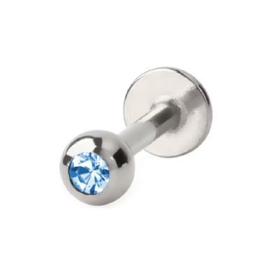 Labret Ezüst színű, Kék kővel 8